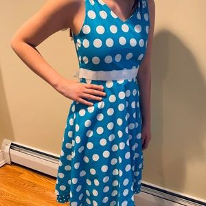 teal-colored cotton dress